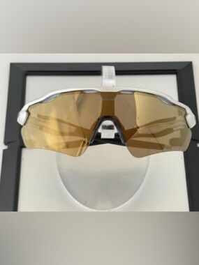 Oakley White Frame Sunglasses with Amber Lenses